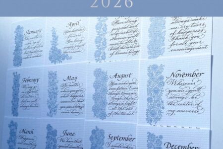 カリグラフィーカレンダー2026